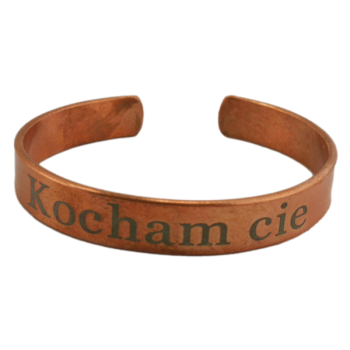 Miedziana bransoletka " Kocham Cię"